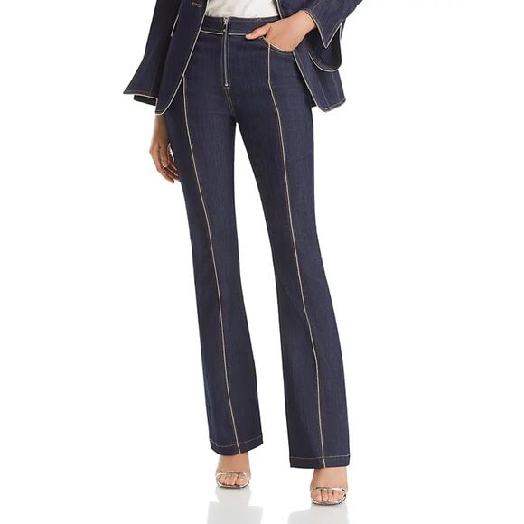 CINQ A SEPT SANTI Zipper Trim Jeans - Picture 2 of 15